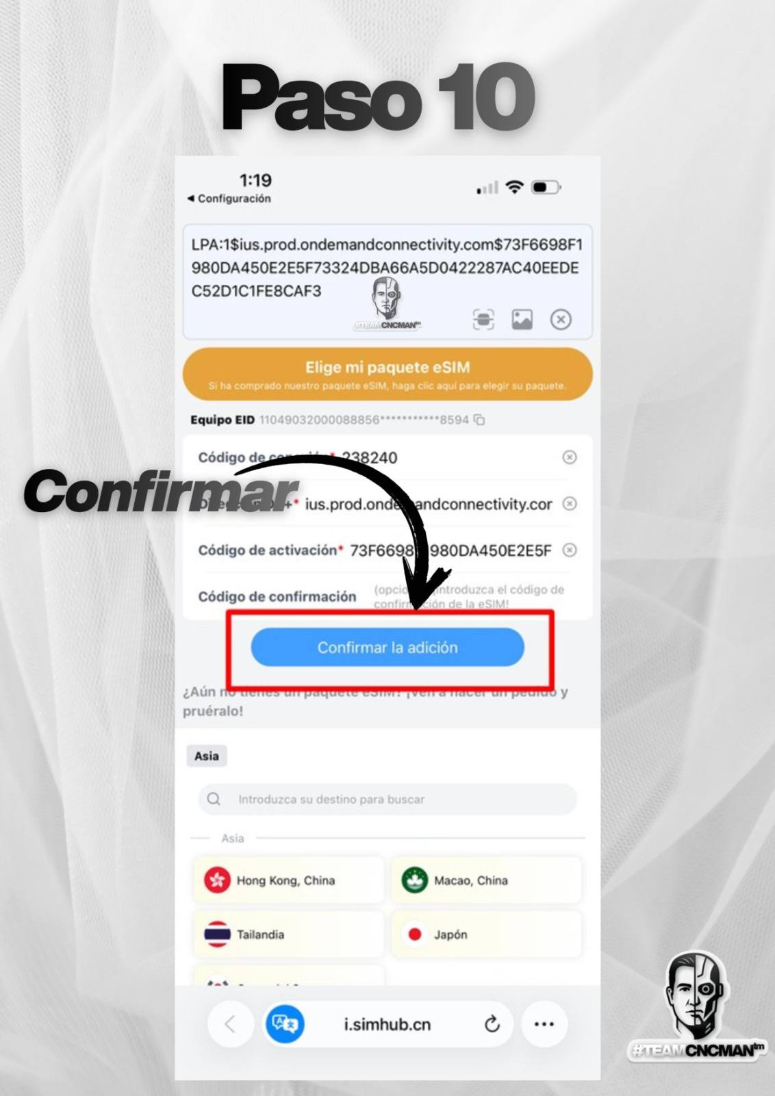 Configuración de e-SIM Flex MEP — página 11